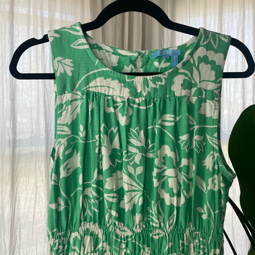 Draper James Mint Green and White Floral Ruffled Maxi Dress - Picture 2 of 2